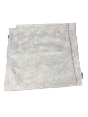 Madura France Chain Stitch Embroidery Circles Cream White Pillow Covers Set Of 2